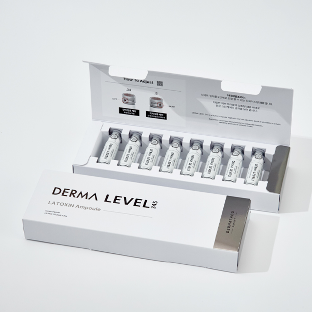 Dermathod Derma Level 345 Latoxin Ampullen Verpackung für professionelle Hautverjüngung und Microneedling