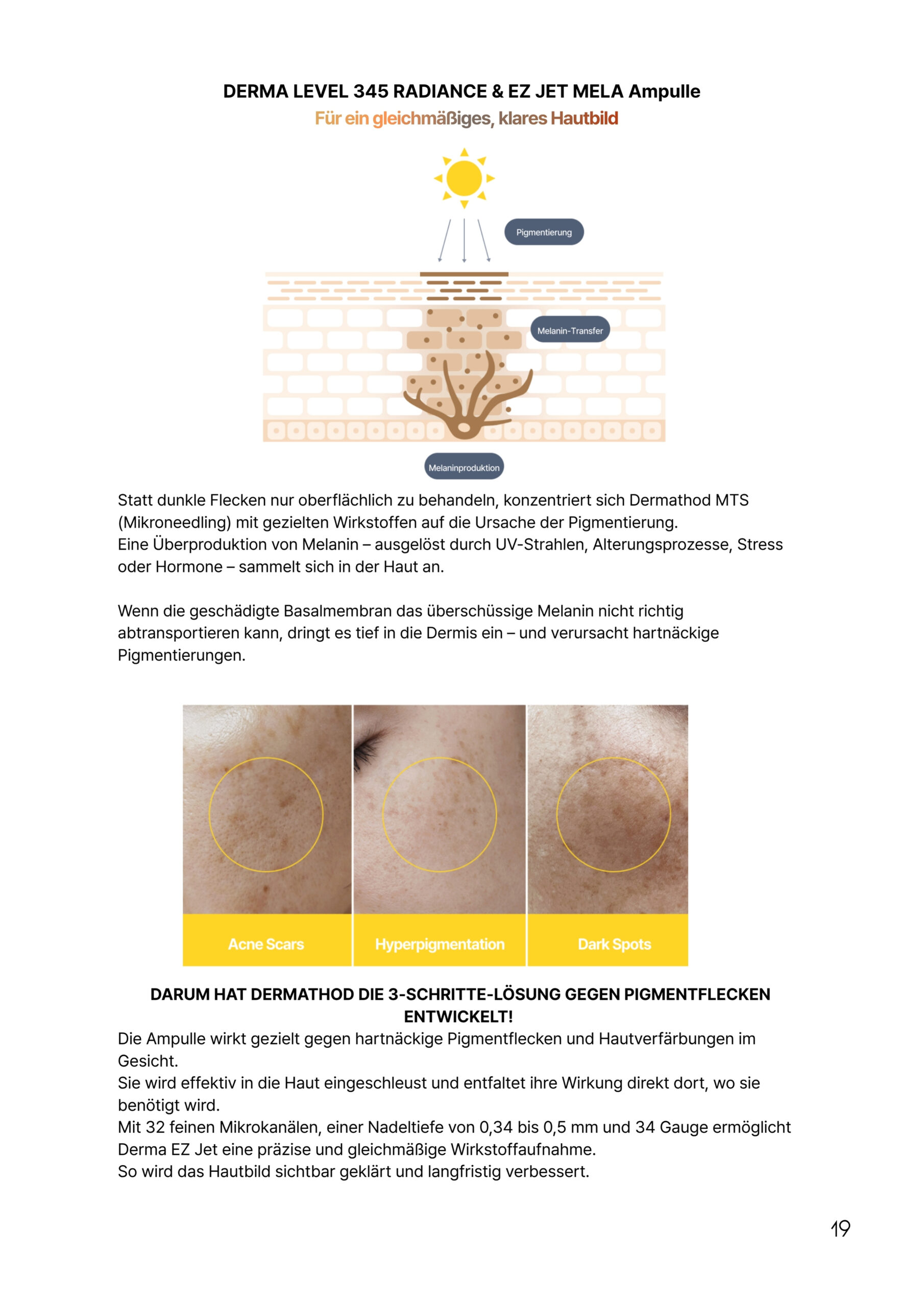 Dermathod Latoxin & Mela Ampulle gegen Hyperpigmentierung, dunkle Flecken und ungleichmäßigen Hautton