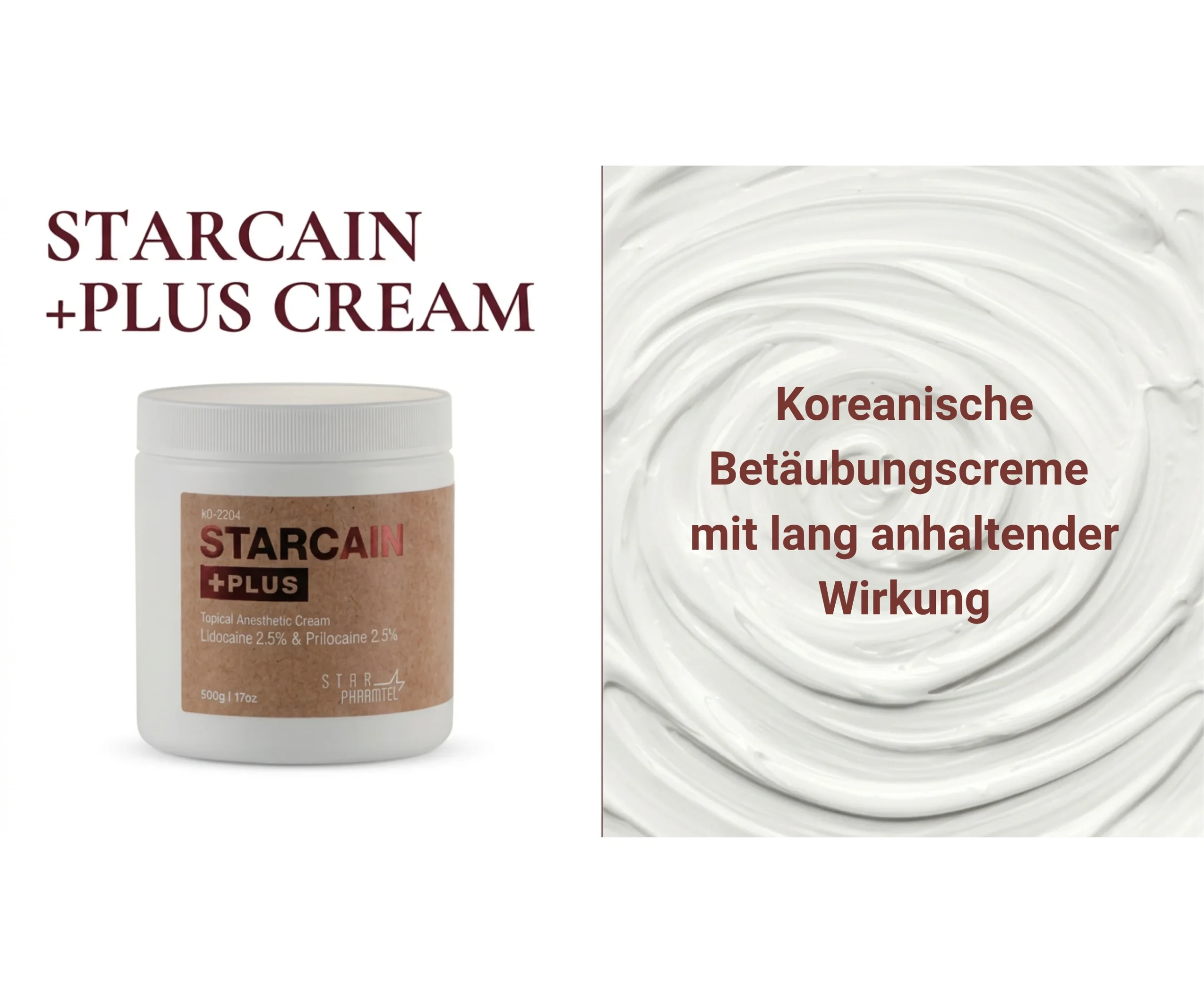 Starcain Plus koreanische Betäubungscreme mit lang anhaltender Wirkung