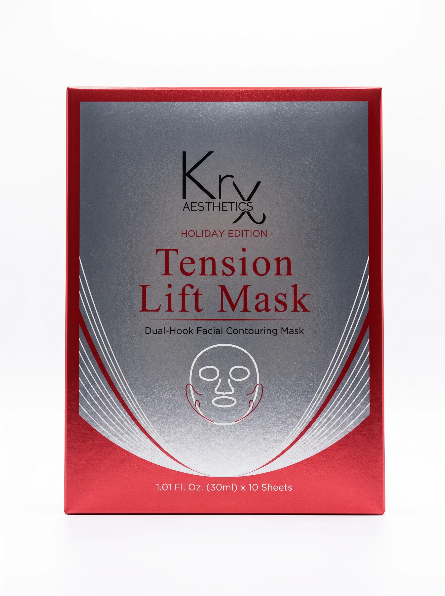 KRX Tension Lift Mask Holiday Edition, Packung mit zehn Tuchmasken à 30 ml
