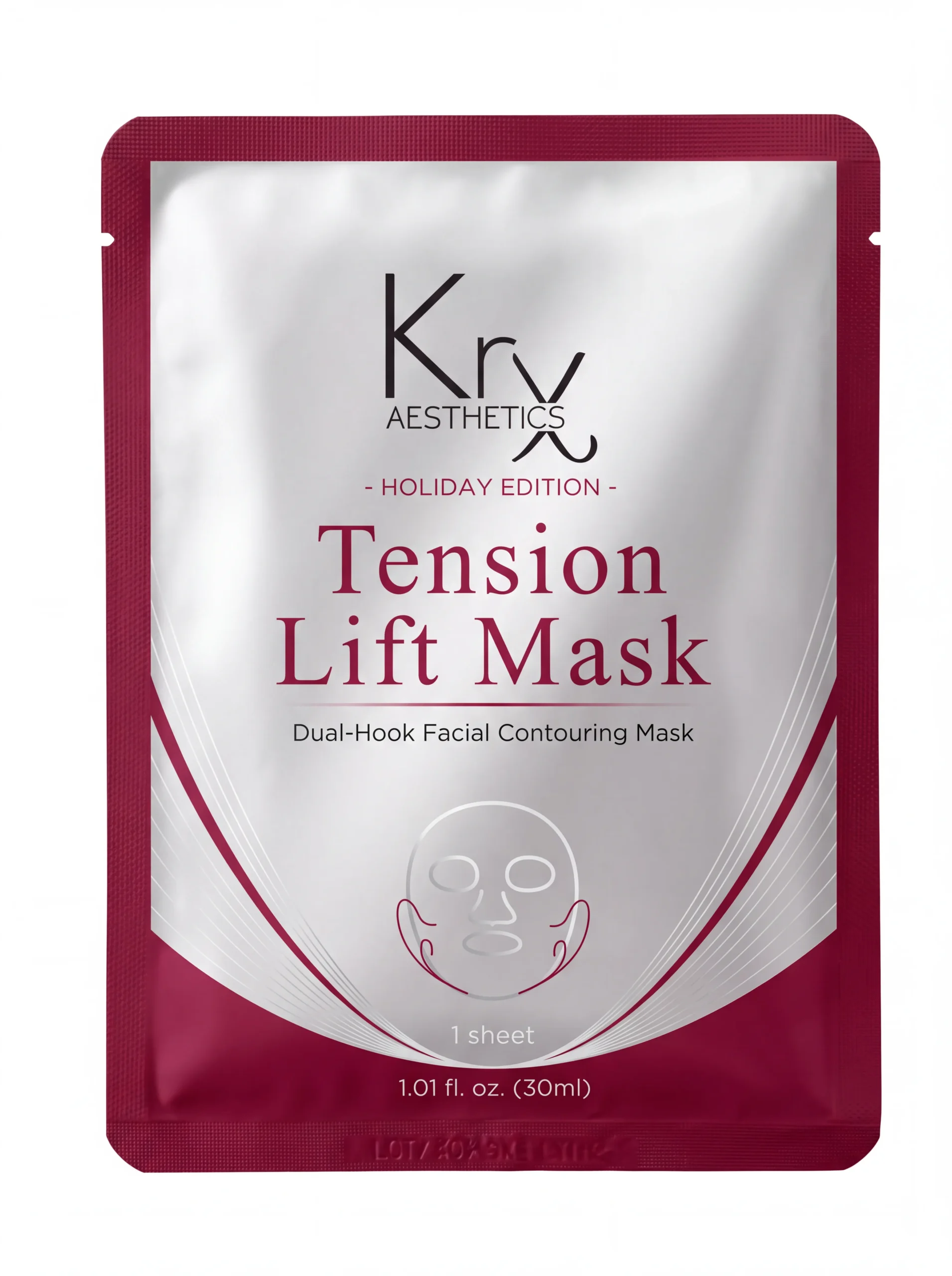 Sachet der KRX Tension Lift Mask, eine Tuchmaske mit 30 ml Essenz